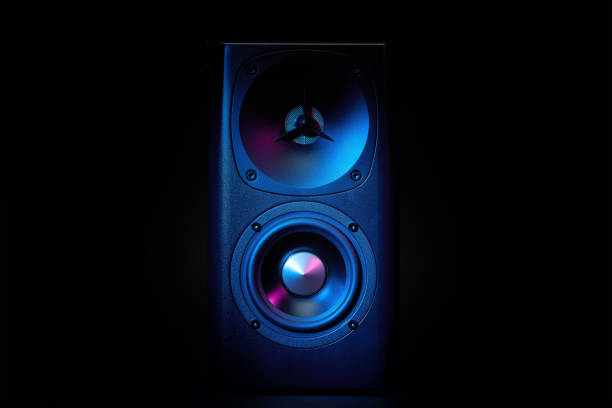 istock Multimedia acoustic sound speaker with neon lighting 1498905641