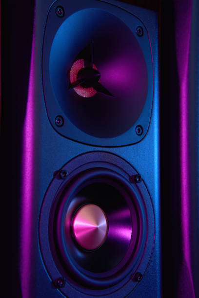 istock Multimedia acoustic sound speaker with neon lighting 1498905649