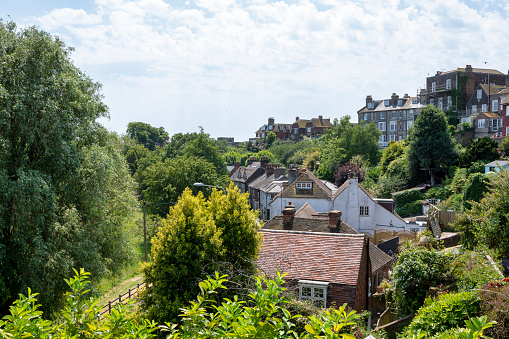 Rye, England UK - Jun 13, 2023: View of Rye medieval town in East Sussex, England