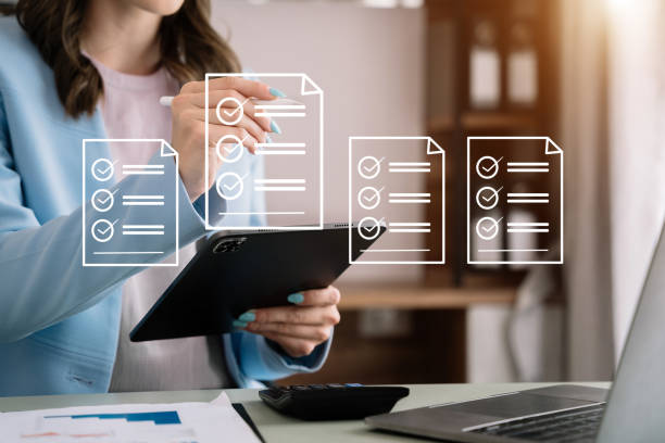 istock Online business contract Electronic signature, e-signing, digital document management, paperless office , working touch screen tablet. 1498907568
