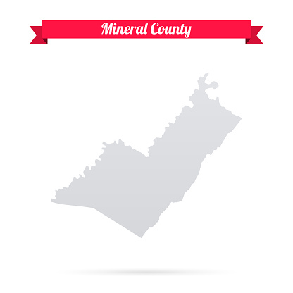 Ilustración de Condado De Mineral Virginia Occidental Mapa Sobre Fondo