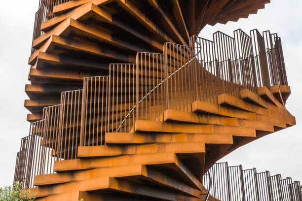 istock Rusty coiled steel steps of the Marsh Tower in South Denmark 1498918330