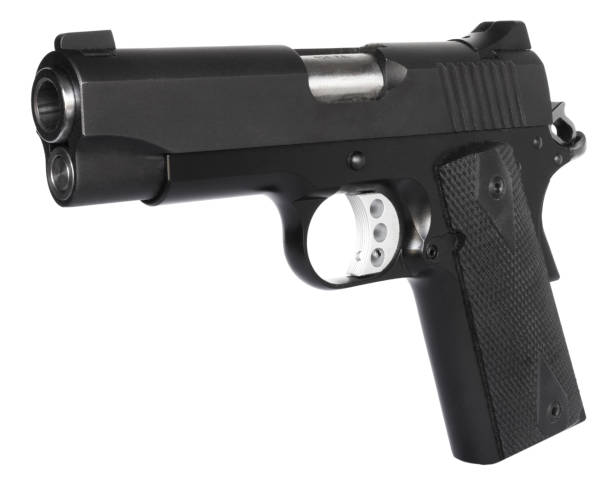 istock Dark black semi auto pistol 1498920630