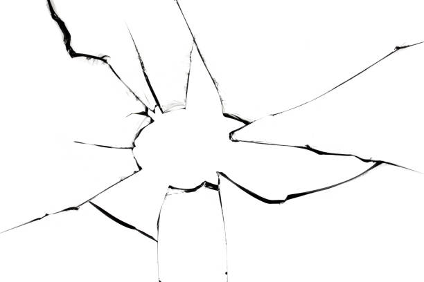 istock Cracks on white glass, broken window. Cracked glass texture. 1498928643