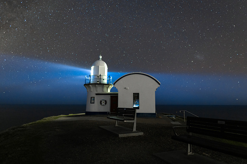 Images of pigeon point lighthouse and the milky way