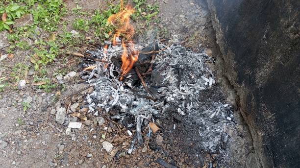 istock Residue from burning plant waste 1498938068