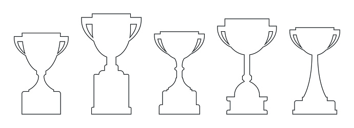 Vector Line Trophy Line Trophy Cup Collection Championship Prize Element For Games And App ...