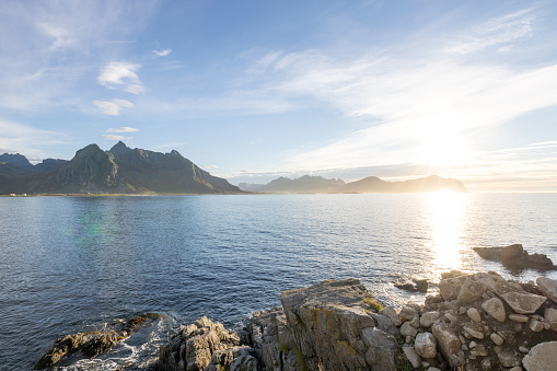 A spectacular view of the Lofoten Islands mountains , Norway