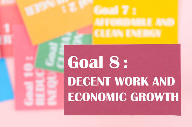 istock The Goal 8 : Decent work and economic growth. The SDGs 17 development goals environment. Environment Development concepts. 1498952895
