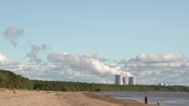 Nuclear power plant on the shore of the Gulf of the Sea
