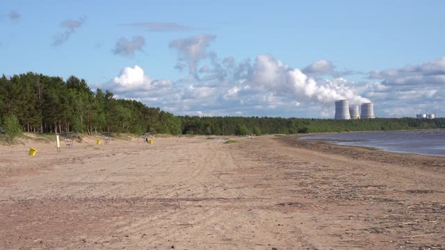 Nuclear power plant on the shore of the Gulf of the Sea