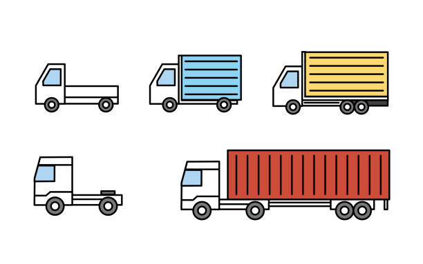Large truck icons Clip art of Large truck icons. truck stock illustrations