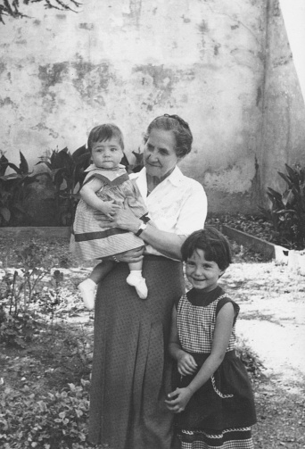 Granmother and nephews in 1954.