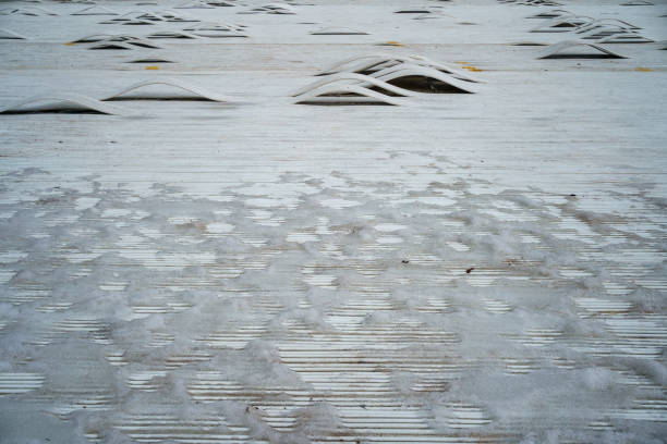 piping of artificial ice rink during dismantling