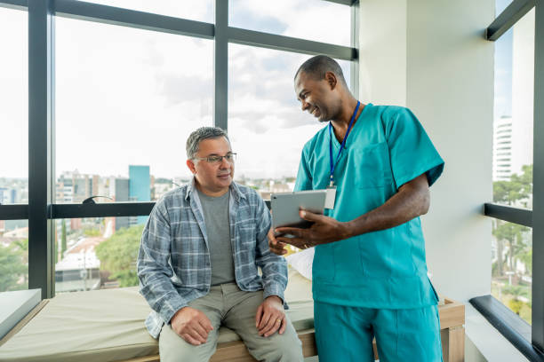 Mature man in medical consultation