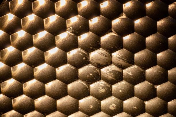 istock the background of an old metallic wallpaper with a shadow 1498977509