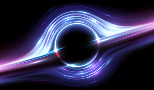 Supermassive black hole illustration in vector
