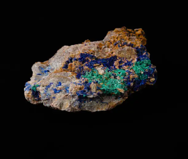 collection stone, azurite with malachite