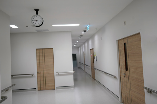 Empty hospital corridor