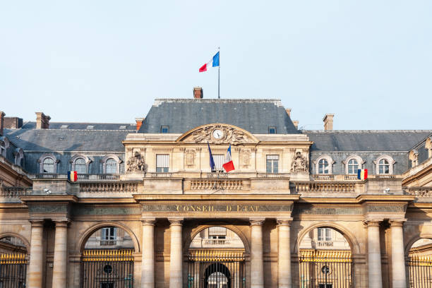 French Council of State (Conseil d'etat) located in the Palais Royal - Paris, France. It is a French public institution created in 1799 by Napoleon Bonaparte. Its primary role is to advise the government