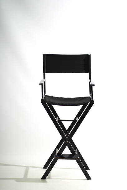 istock Black wooden folding chair on a white background. 1498987365