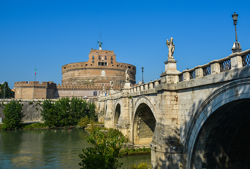 Pont Vieux, bridge in Orthez, New Aquitaine, Departement Pyrenees Atlantiques, France