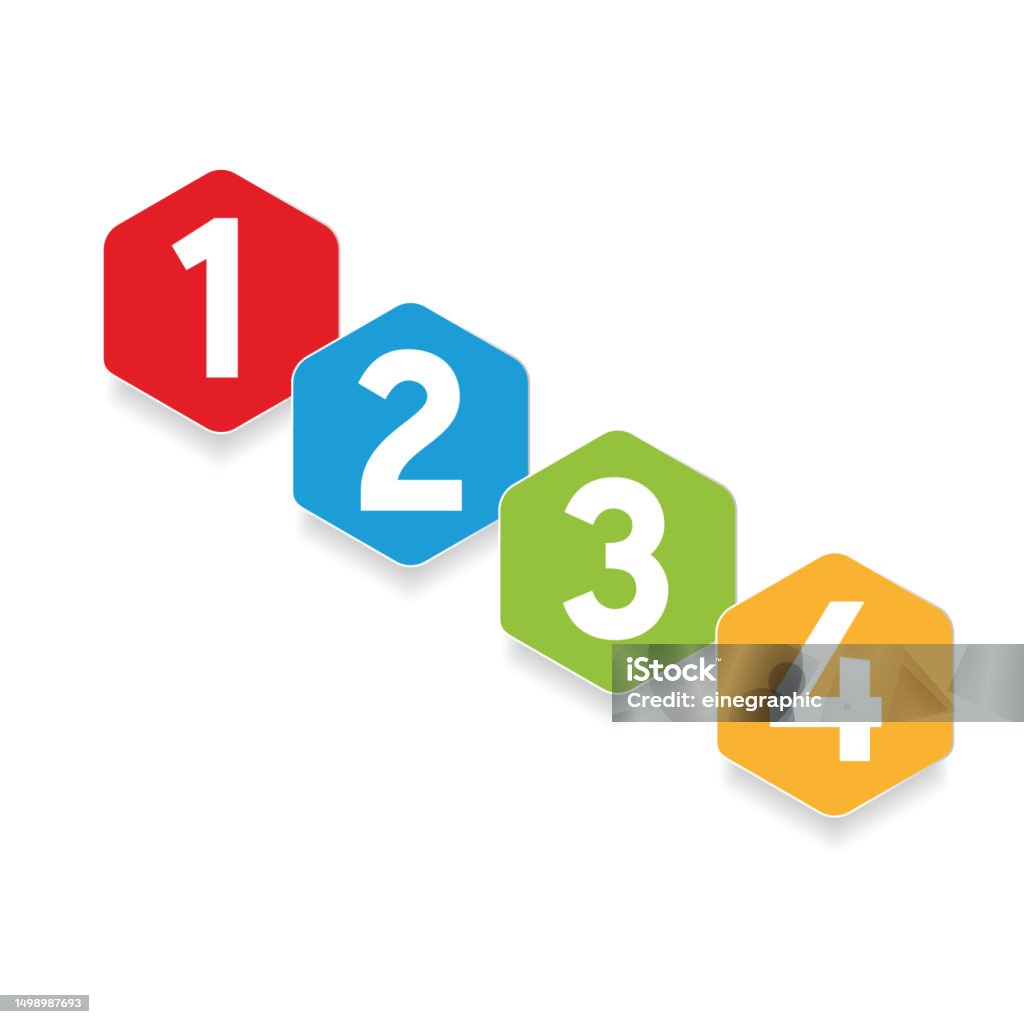 Four Over Two Sign One Two Three Four Progress Bar Sign Stock Illustration - Download ...