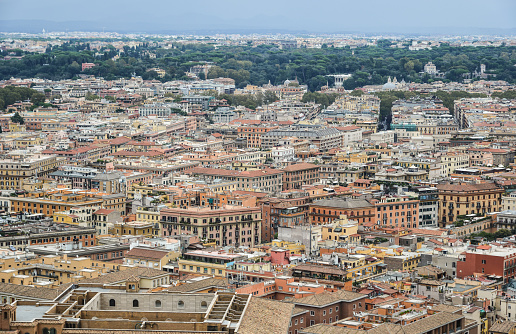 Vatican - Oct 16, 2018. Aerial view of Vatican City. Vatican is an independent city-state enclaved within Rome, established with the Lateran Treaty (1929).