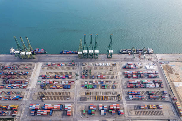 istock Aerial View of International Container Freight Terminal 1498996535