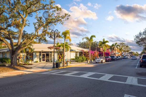 View of 3rd street in Naples, Florida