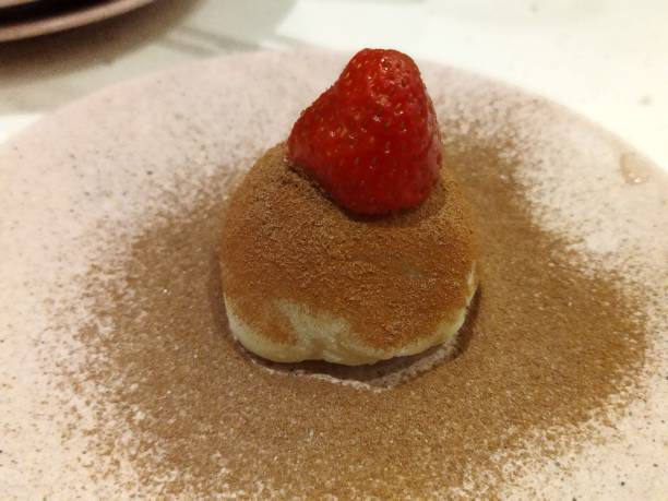 Strawberry chocolate daifuku stock photo