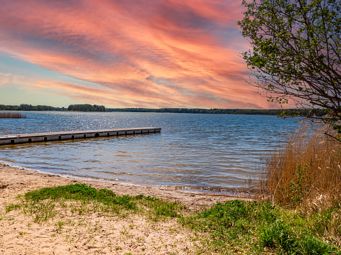 Jetty with a lake on the Mecklenburg Lake District