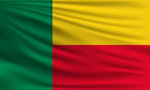 Vector illustration of Vector flag of Benin
