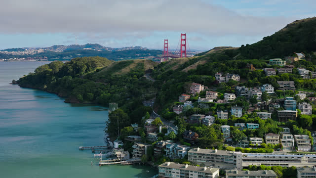 Buildings In Sausalito In The Day - Aerial