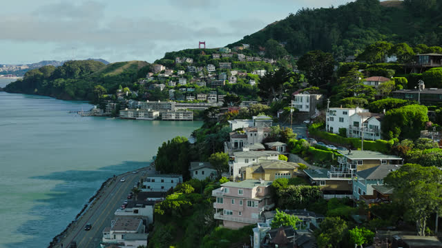 Sunny Afternoon in Sausalito, CA  - Aerial