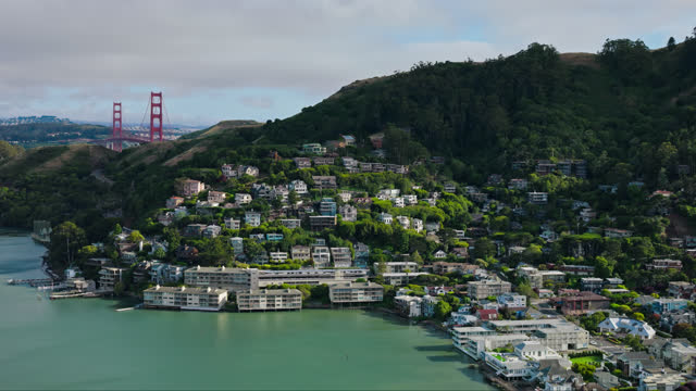 City Of Sausalito During The Day - Aerial