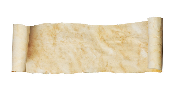 Brown-stained scroll with copy space.