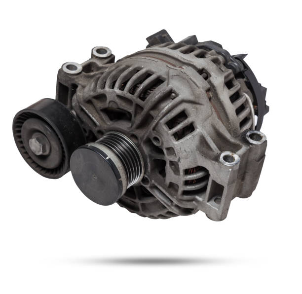 istock Car generator, car electrical network element on white background, generator details close-up. Spare auto parts for repair. 1499006171