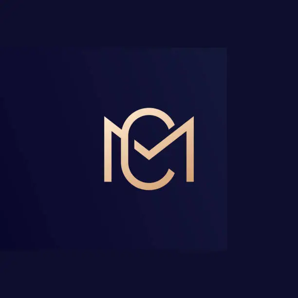 Vector illustration of CM letters logo, monogram design