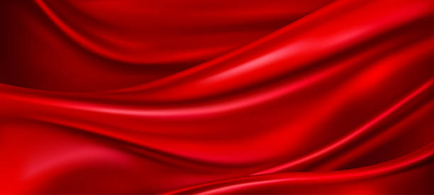 istock Realistic red silk top view vector background. Elegant and soft royal backdrop of shine flowing surface. Red luxurious background design. Vector illustration 1499013322