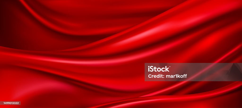 Realistic Red Silk Top View Vector Background Elegant And Soft Royal ...