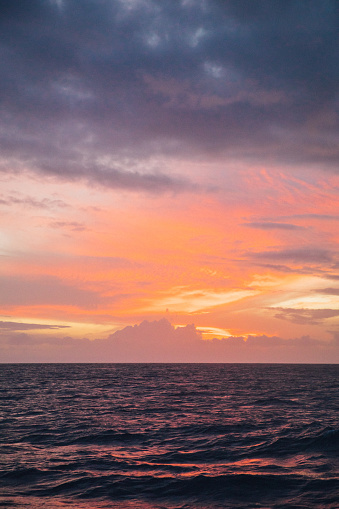 orange and pink sunset in Kauai