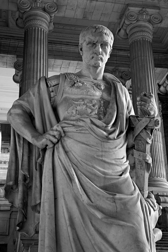 Brussels - Statue of ancient jurist Domitius Ulpianus from vestiubule of Justice palace by sculptor Antoine-Felix Boureon from 19. cent.
