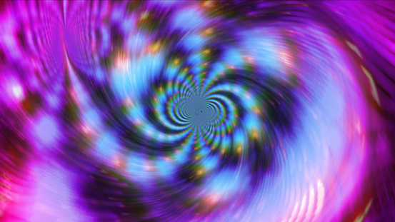 3d Render Abstract Colorful Circle Whirlpool Background, Wavy Swirl light 4K, close-up