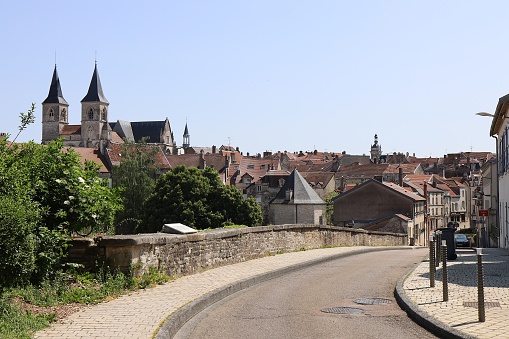 Overview of the town, city of Chaumont, department of Haute Marne, France