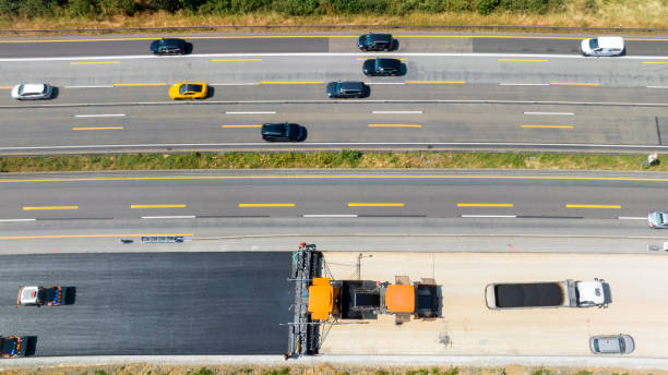 istock Road construction - aerial view 1499020298
