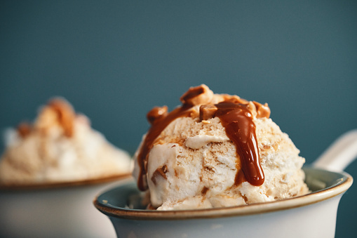 Caramel Ice Cream with Topping