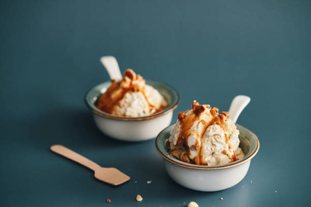istock Caramel Ice Cream with Topping 1499020362