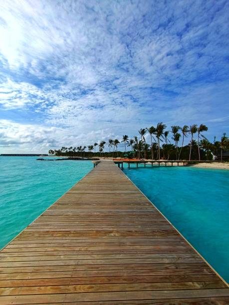 istock Wooden Bridge Jetty  in The Maldives 1499021333