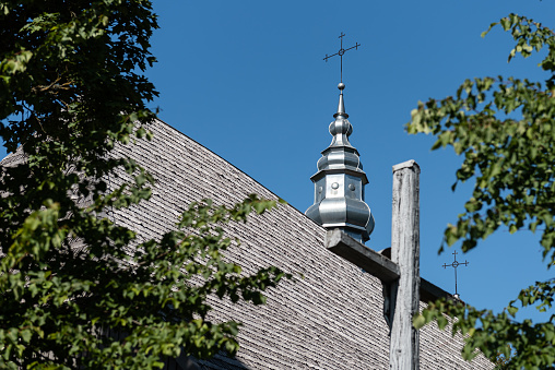 Historical building in Lamoine near Mount Desert Narrows. Replica beside old church